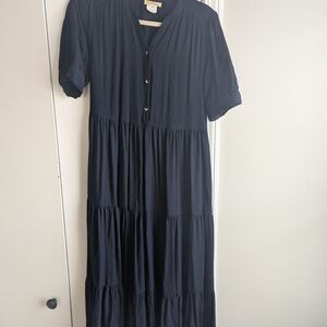 Elegant Black Button-Down Dress